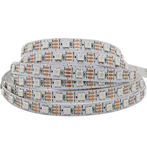 protium Dream Colour Pixel Light Strip,Double Pcb,Ws2812B,Each Led Have Built In Ic,5V,Ip30 No Waterproof,60 Led/M (White),5 meters