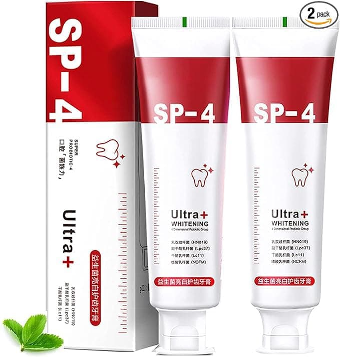 Sp-4 Toothpaste, Brightening & Stain Removing Toothpaste, sp-4 probiotic whitening toothpast,Natural Tooth Whitener. (2Pcs)