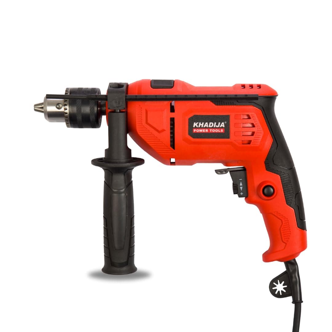 650 Watt 13mm Power Impact Reverse Forward Rotation Drill Machine with Speed Regulator, Red