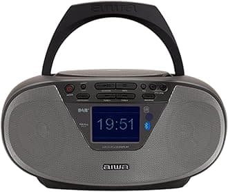 Aiwa BBTU-500DAB/BK Dab+ Portable CD Radio with 2.4" Color Screen, Bluetooth 5.0, USB, CD/CDR/RW/MP3, Dab+, Colour: Black