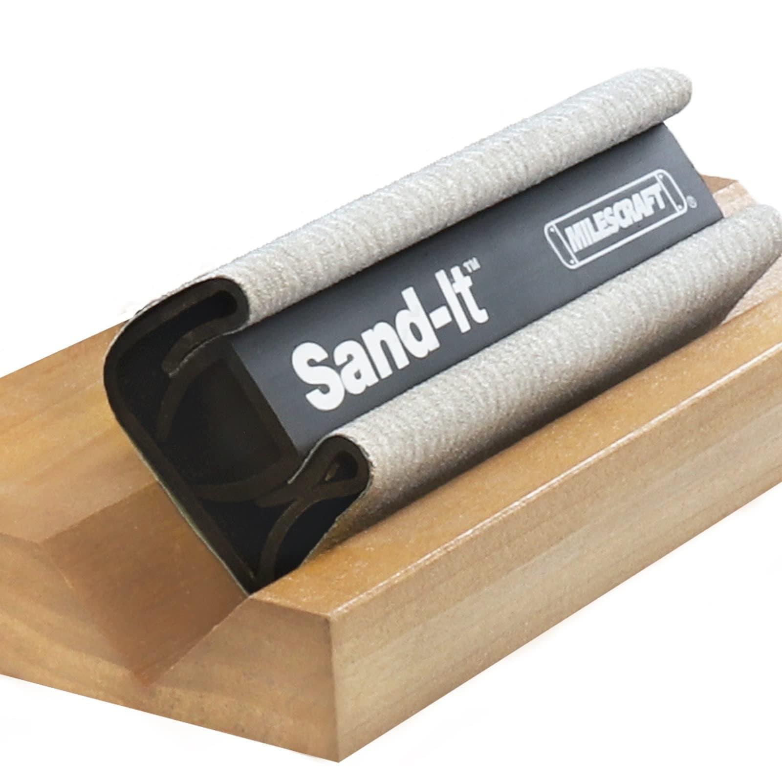 Milescraft 1622 – Sand-It Multi-Surface Sanding Block. Sand Flat, Concave, Convex & Round Surfaces or Fit into Tight Spaces. Accepts any ¼ Sheet of Sand Paper. 150 Grit Sand Paper Included