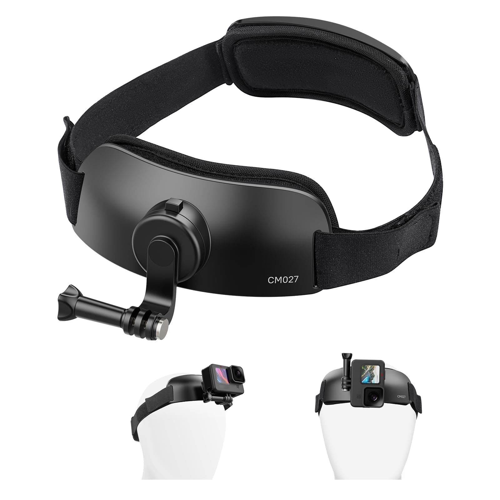 ULANZI CM027 Camera Head Strap Mount Support Vertical Shots for GoPro Hero 13 12 11 10 9 8 7 6 5 4 Session 3+ 3 2 1 Max, DJI Osmo Action, Insta360, Action Cameras Head Mounted