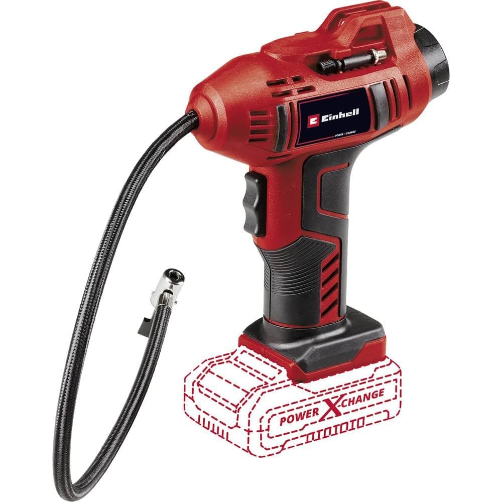 Einhell CE-CC 18 Li-Solo Power X-Change Cordless Car Compressor (Li-Ion, 18 V, max. 11 bar, 60 cm Compressed Air Hose, Automatic Shut-Off Function, Battery and Charger not Included)