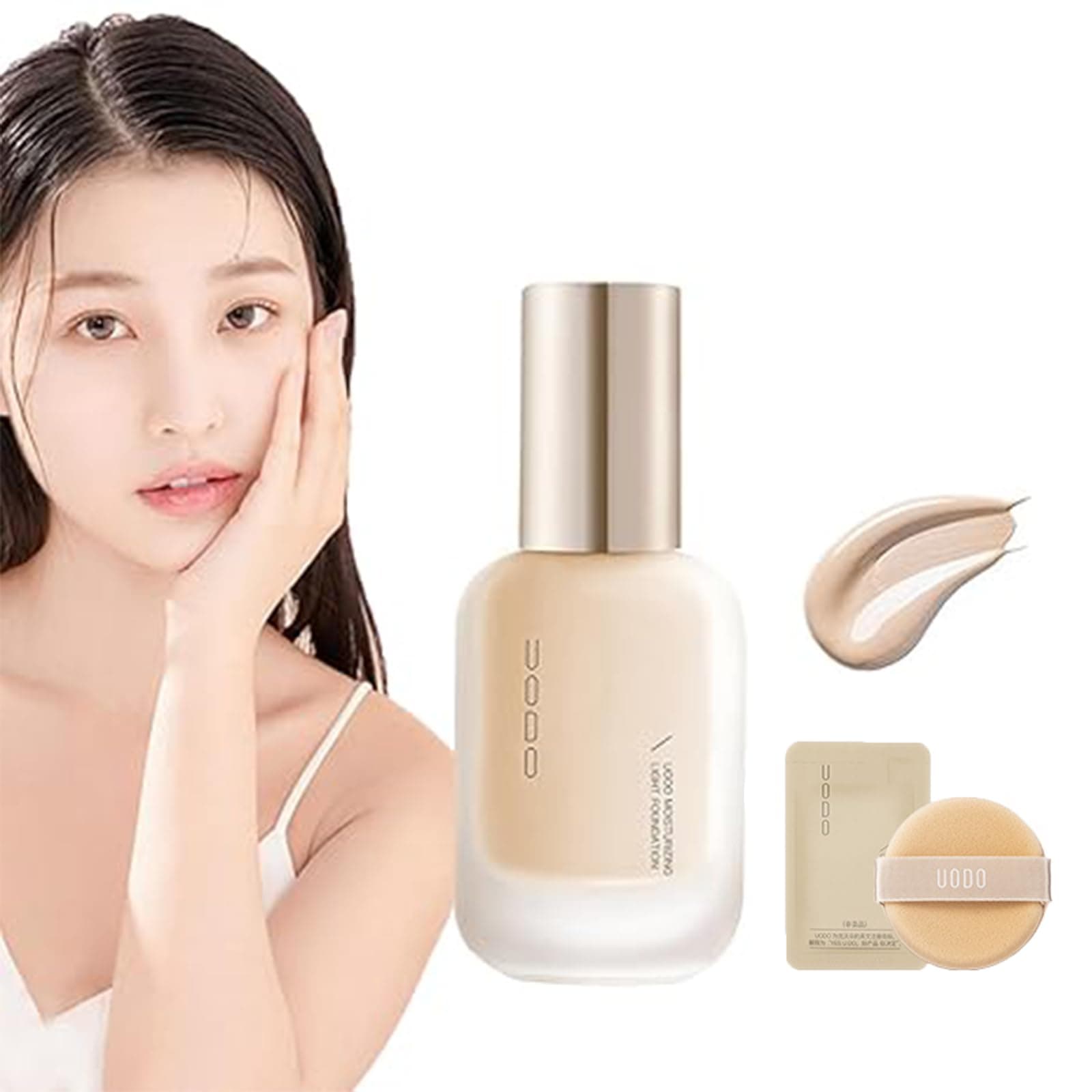 UODO Liquid Foundation - UODO Moisturizing Light/Matte Long Lasting Foundation, Invisible Foundation Makeup, 1.05 Fl.oz (Moisturizing W02 Brighten)