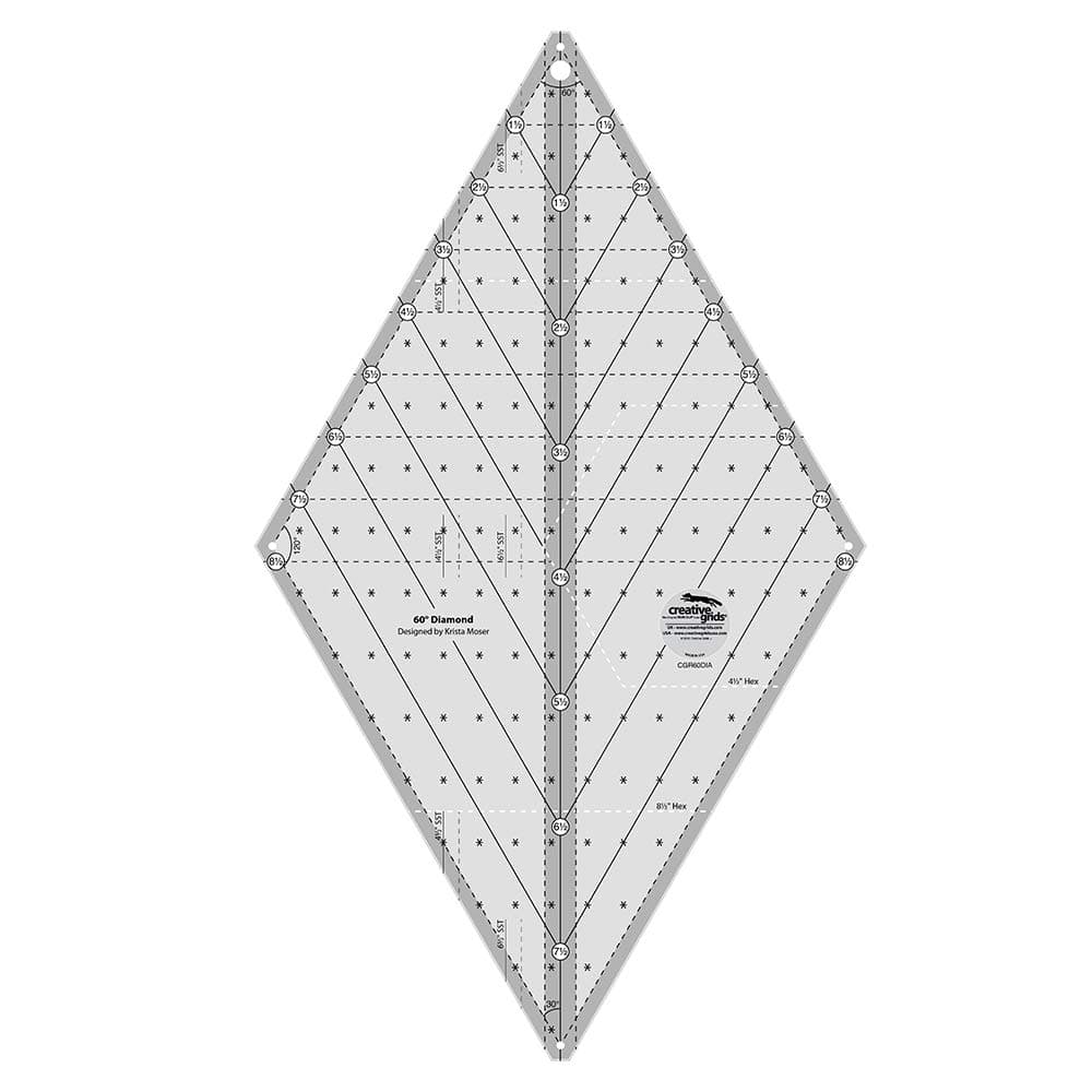 Creative Grids Non-Slip 60-Degree Diamond Ruler Designed by Krista Moser