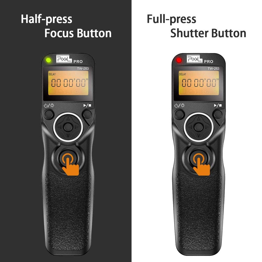Wireless Shutter Release Timer Remote Control with 2 Connecting Cables S1/S2, Pixel TW-283 Timer Remote Control Wired Shutter Release Cable Compatible for Sony Cameras, 2.4G 80M+ Remote Distance