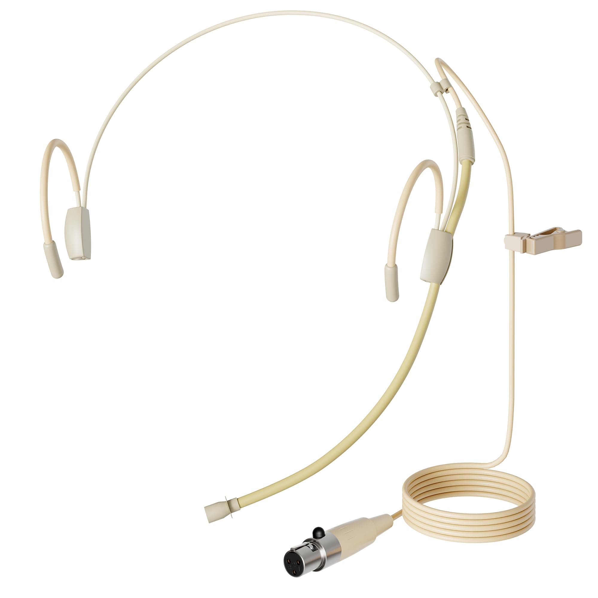 J K Pro Earhook Headset Headworn Omnidirectional Microphone MIC-J 060 Compatible with AKG Samson Wireless Transmitter - Mini XLR TA3F Plug