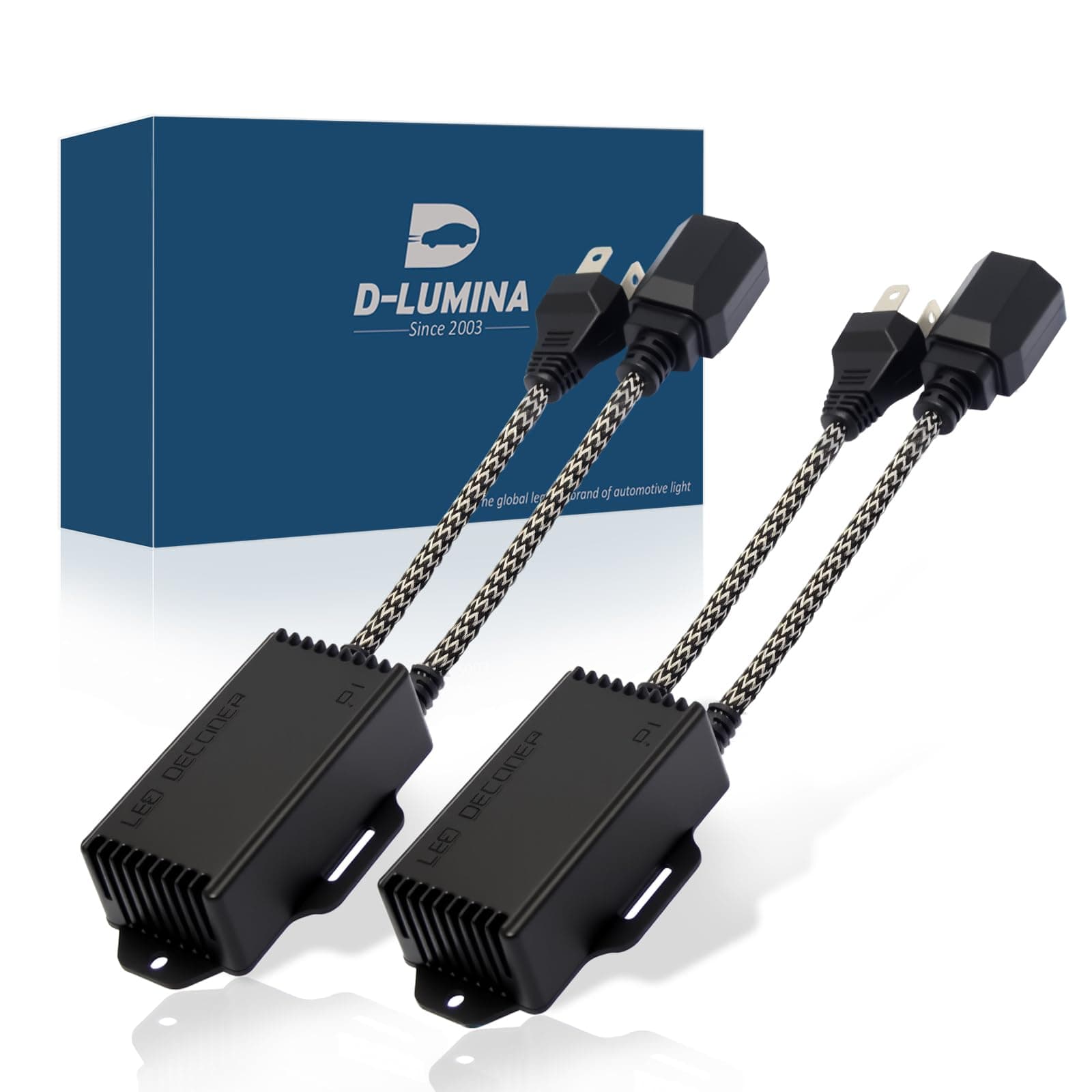 D-Lumina H4 9003 LED Canbus Decoder Anti Flicker Harness, Resistor Decoders Error Free, Computer Warning Canceller Capacitors, Pack of 2
