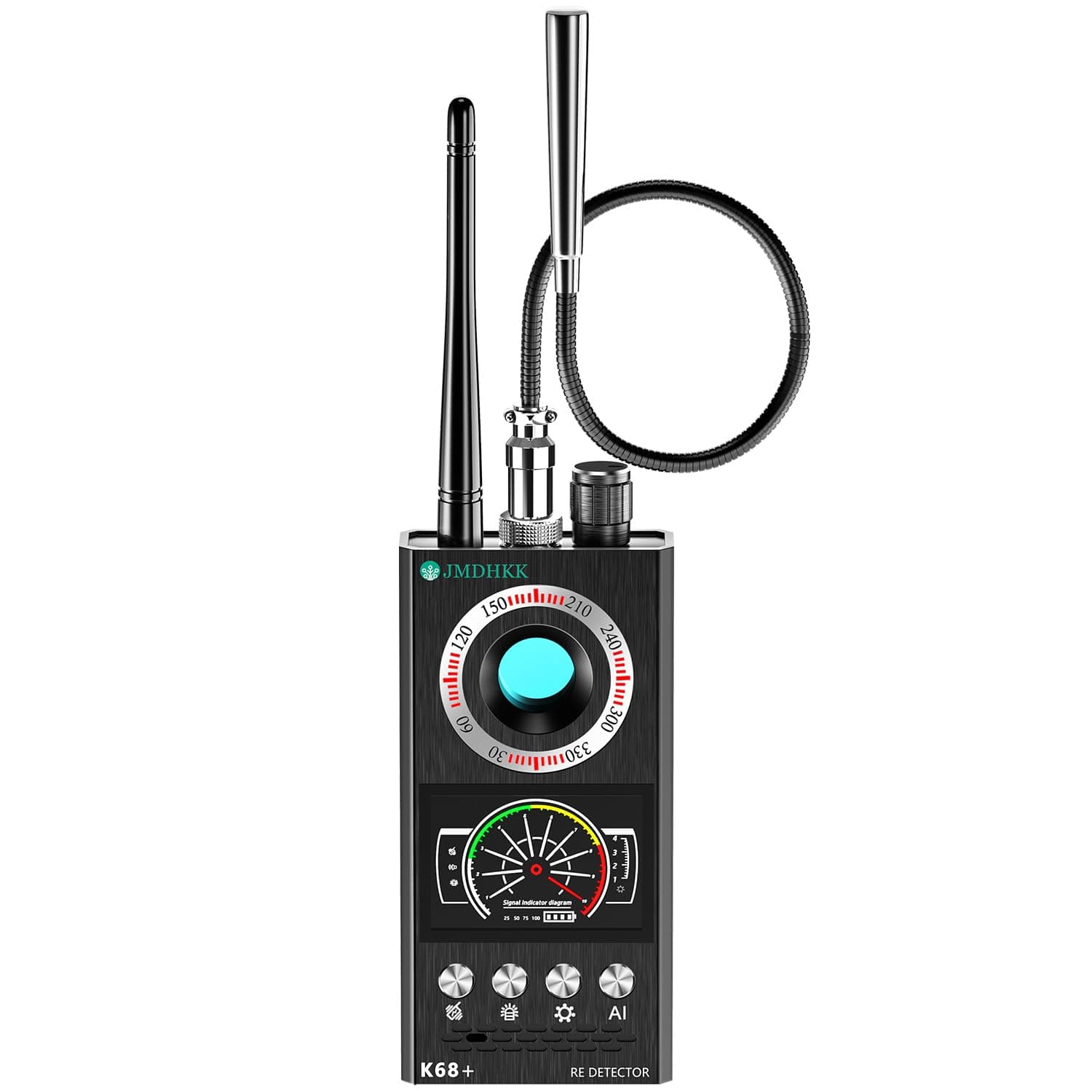 Hidden Camera Detector & Bug Detector – Magnetic Tracker & Wireless Signal Finder for Home, Office, Hotel, Car – Advanced Privacy Protection for Travel & Security(Black)