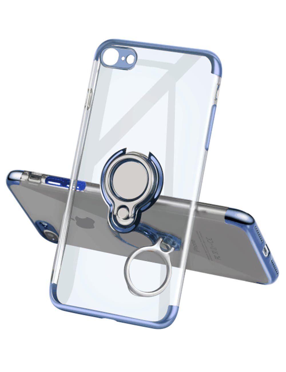 iPhone 7 Case iPhone 8 Case,Meetree Protective Cover Clear Slim Ultra Thin Case with 360 Rotating Ring Grip Holder Stand Magnetic for Car Mount Shock Absorption Soft Bumper Case for iPhone 7 8(Blue)