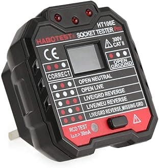 HT106E Socket Testers Voltage Test Socket Detector Ground Zero Line Plug Polarity Phase Check-GOLDEN BLUE