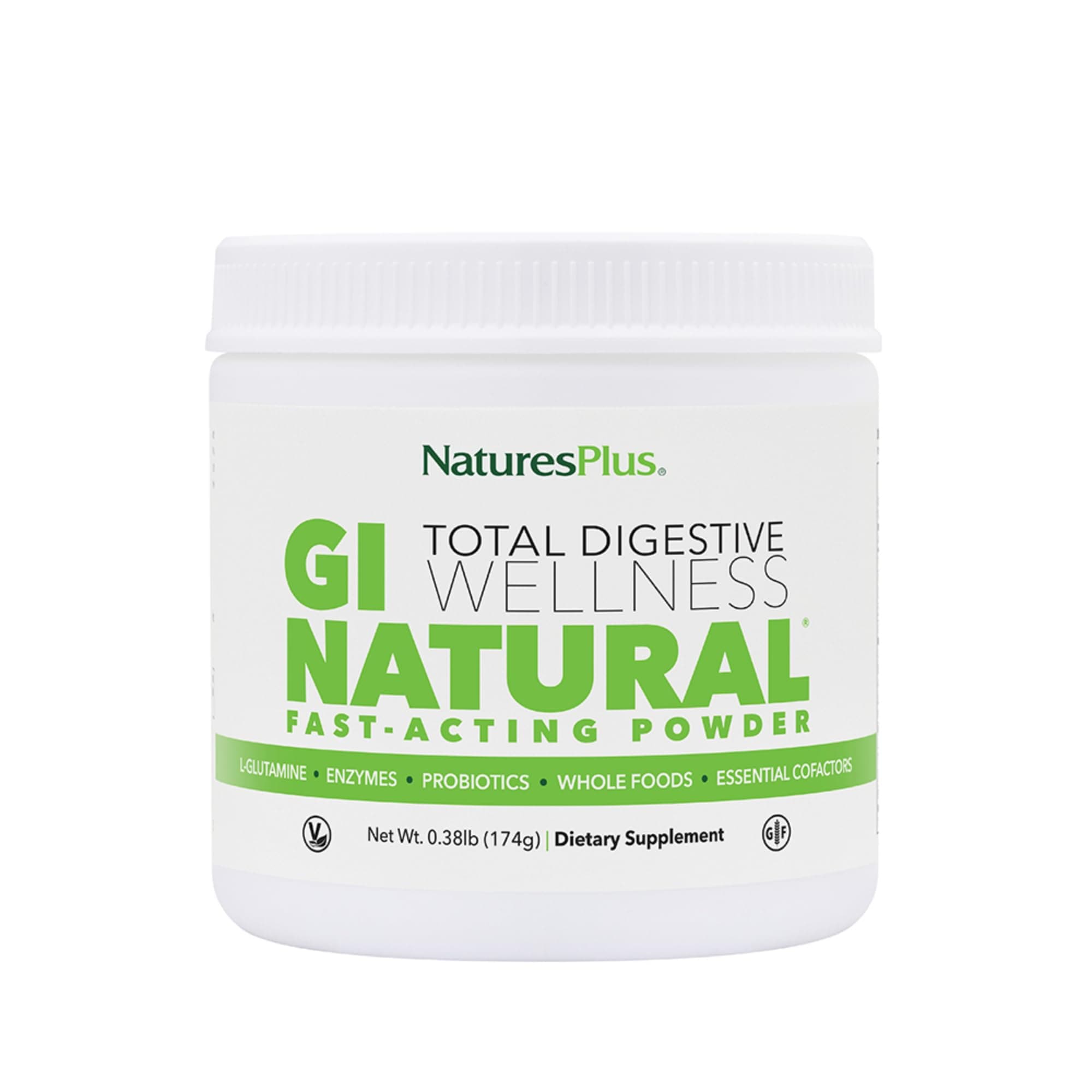 GI Natural Total Digestive Wellness - 0.38 lbs Powder - Fast-Acting Drink Mix with Probiotics, Prebiotics, L-Glutamine & Enzymes - Vegetarian, Gluten Free - 30 Servings