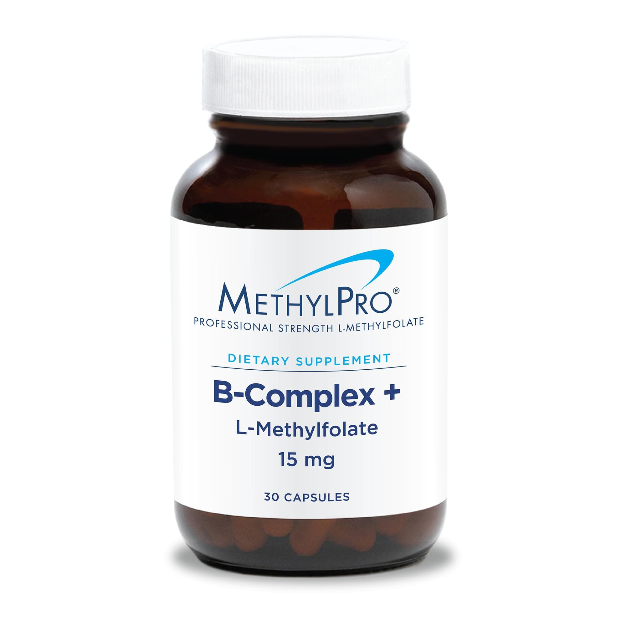 MethylPro B Complex + L-Methylfolate 15 mg - Bioavailable Methylated Vitamin Blend - Supports Energy and Stress - Vegetarian & Hypoallergenic - 30 Servings - 30 Capsules
