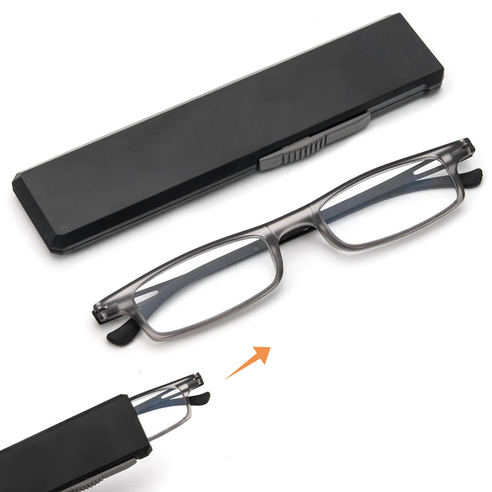 Folding Reading Glasses for Men Women Blue Light Blocking Computer Thin Foldable Portable Readers Flat Case