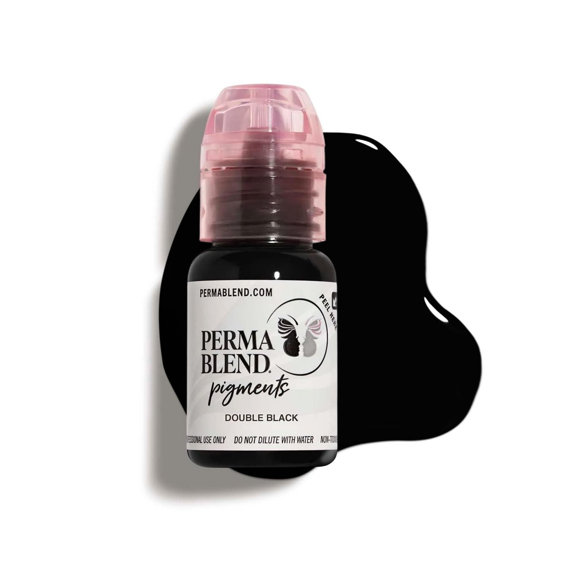 Perma Blend - Double Black - Microblading Ink for Permanent Eyeliner - Professional Tattoo Ink - Dark Carbon Based Black Tattoo Ink Makeup - Vegan (0.5 oz)