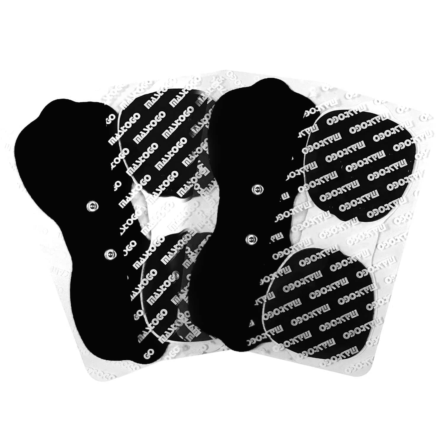 Tens Unit Wireless Electrode Pads, Replacement Electrode Pads with Standard 3.5mm Snap-on Connectors(4PCS/Set)(Black)