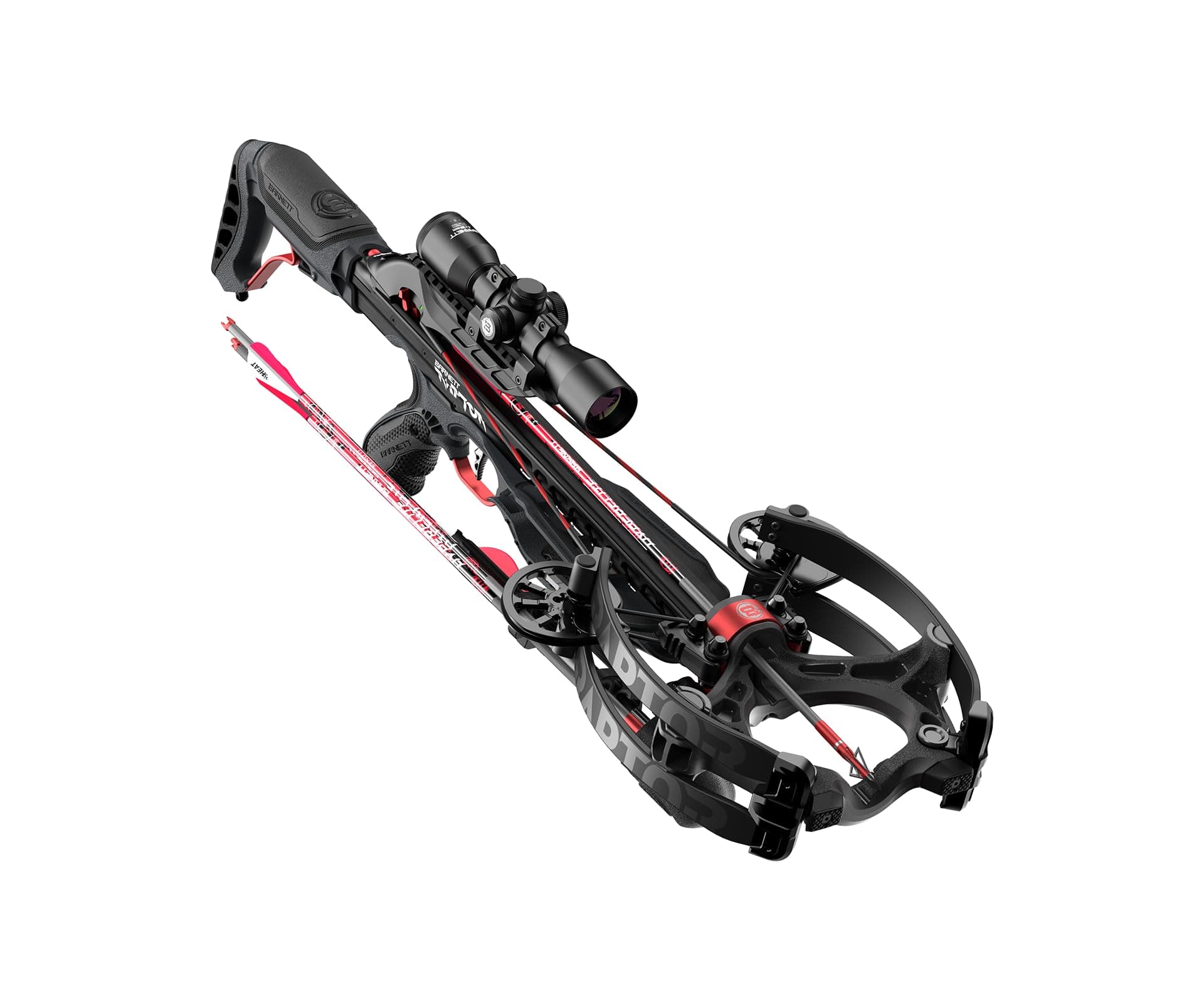 Barnett Hyper Raptor Crossbow, High-Speed Compact Crossbow Package with 4x36 Multi-Reticle Scope, Three HyperFlite Arrows, Without Crank Device