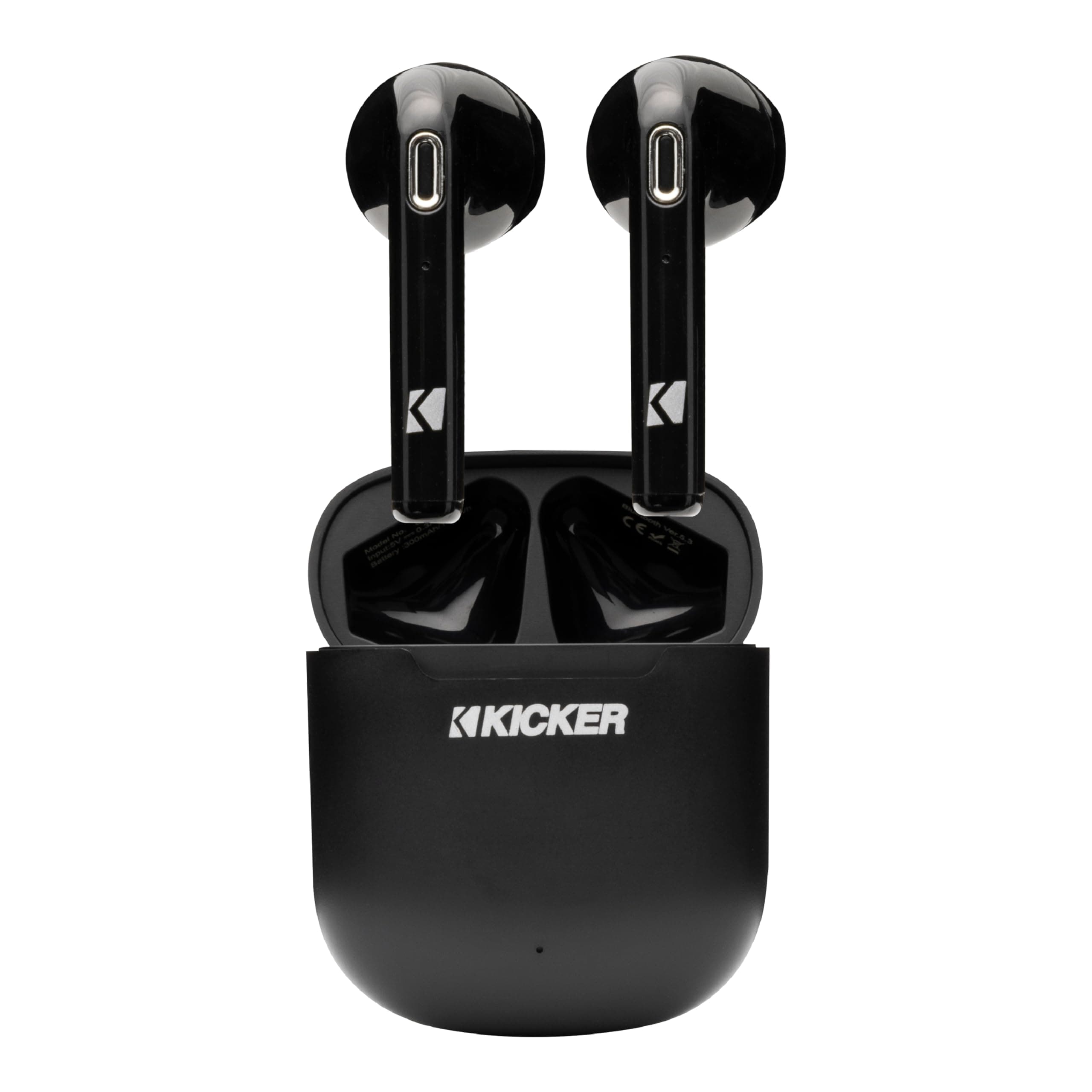 KICKER 50KTW1 True Wireless Earbuds, Bluetooth Earbuds with Microphone, Wireless Earphones for Android and iOS, Fast-Charging Case for USB-C Earbuds with 20 Hours of Playtime