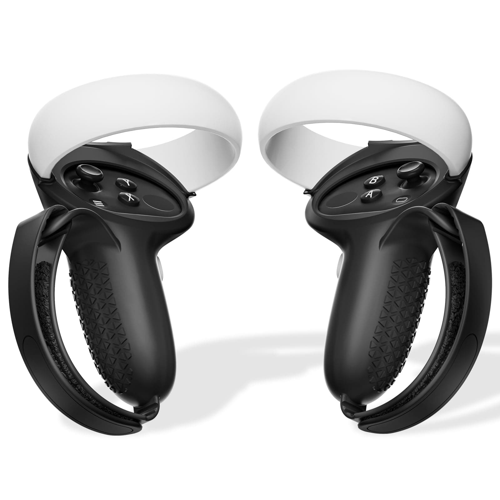 SUPERUS Comfort Controller Grips Cover Compatible with Meta Quest 2 Accessories - All-Silicone Construction, Controller Grips for Oculus Quest 2 with Adjustable Knuckle Straps Protector