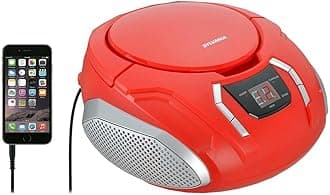 Sylvania Portable CD Boombox with AM/FM Radio - SRCD261B-Red
