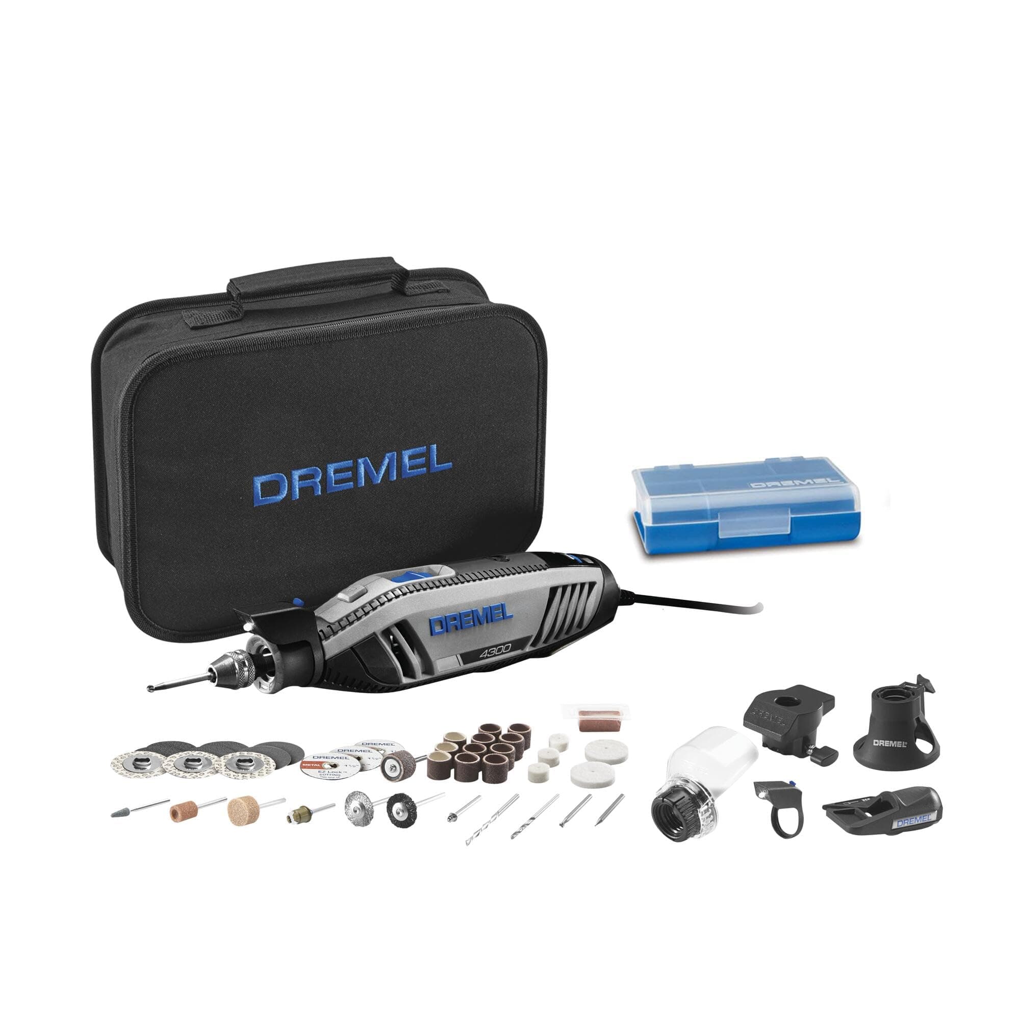Dremel 4300-5/40 High Performance Rotary Tool Kit with LED Light- 5 Attachments & 40 Accessories - Ideal for Grinding, Cutting, Wood Carving, Sanding, and Engraving
