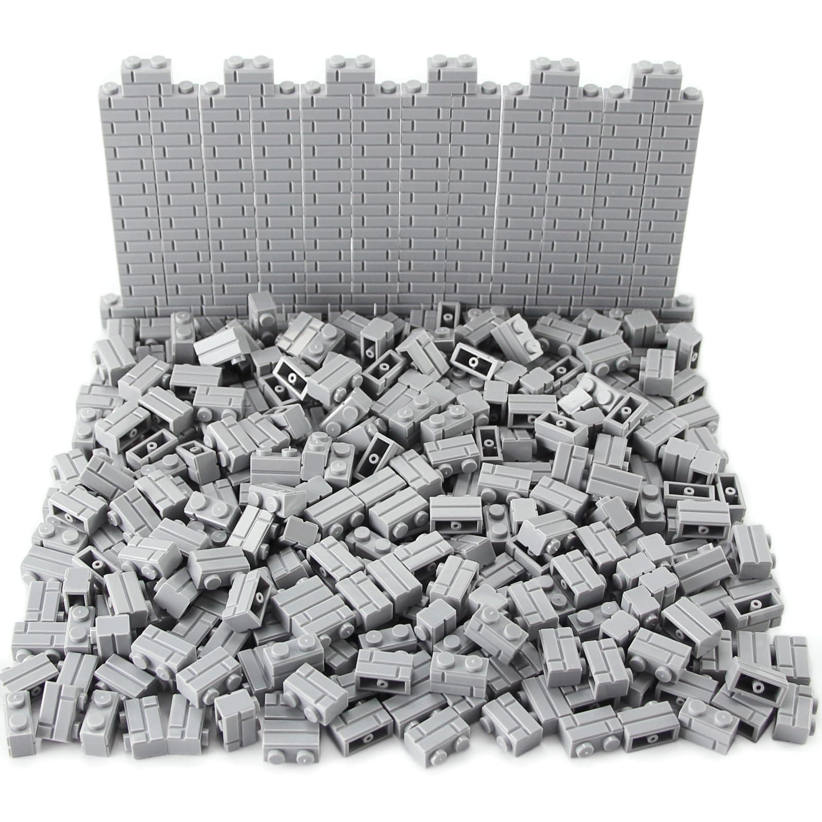Feleph 360 Pieces 1x2 Masonry Profile Bricks Building Blocks for Wall Parts and Pieces Diverse Bulk Toy Set Compatible with Major Brands