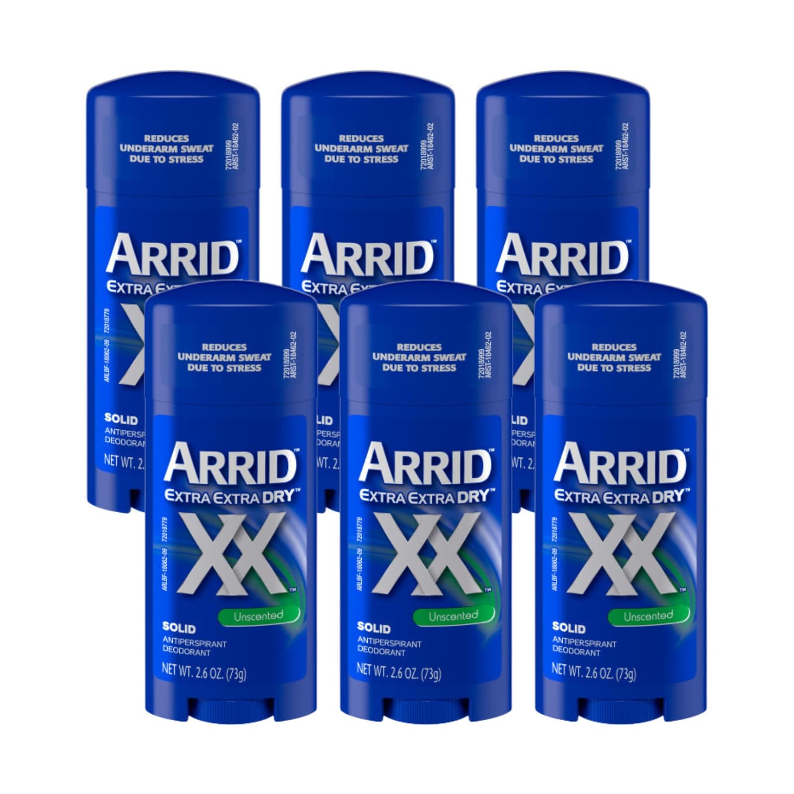 XX Antiperspirant/Deodorant Solid, Unscented, 2.6-Ounce Sticks (Pack of 6)