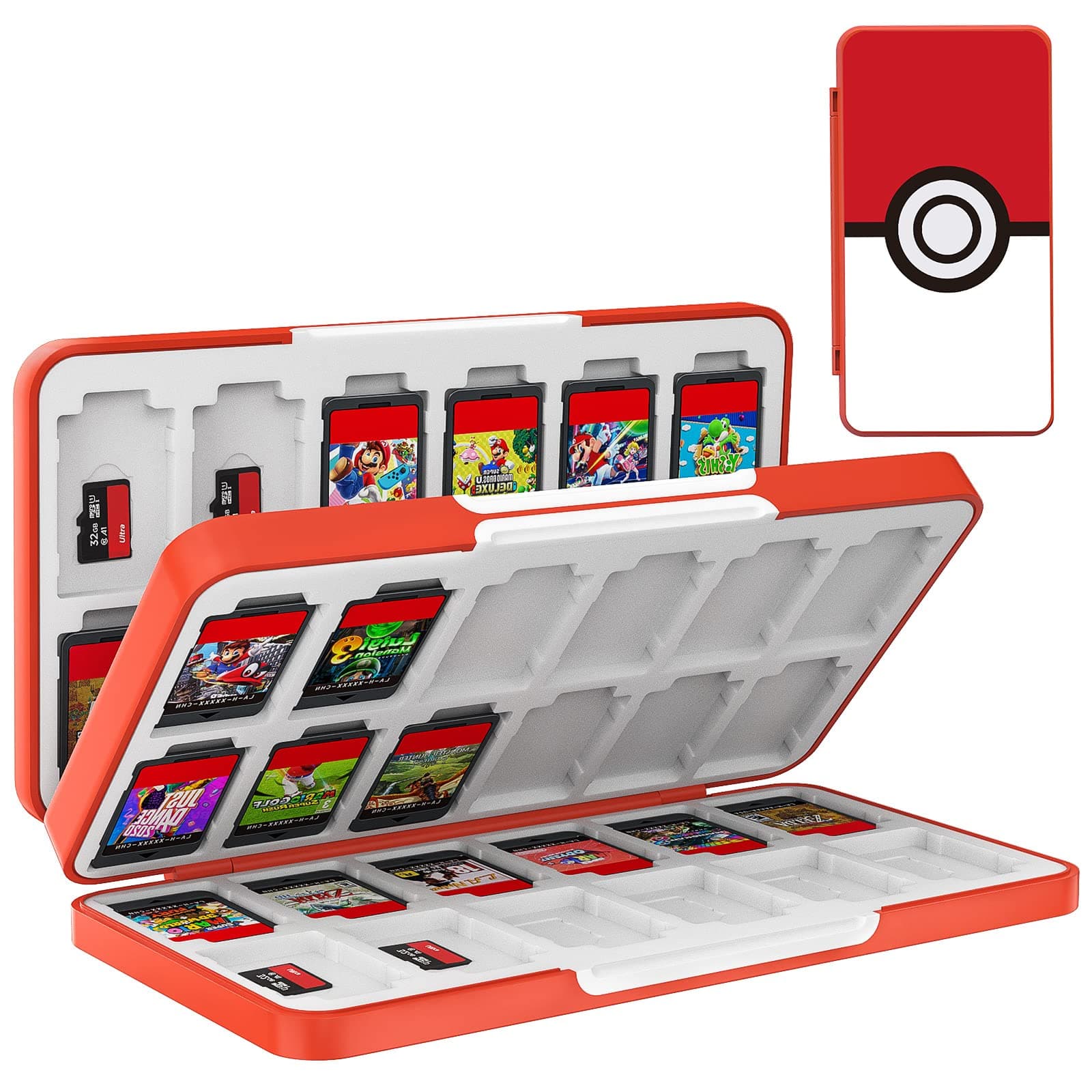 TiMOVO Game Card Case for Nintendo Switch 2/Switch OLED/lite, Compact & Portable Storage Holder Cartridge with 48 Game Card Slots and 24 Micro SD Cards Slots, Circle