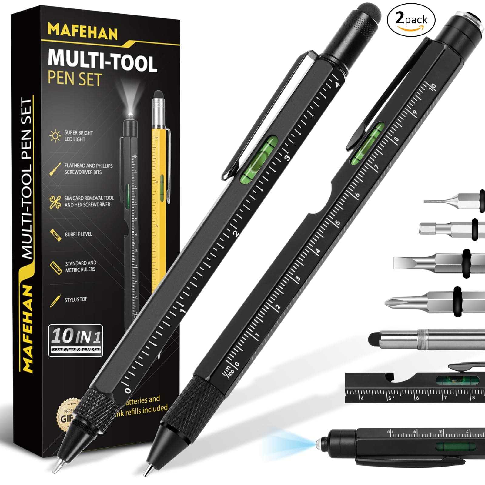 MAFEHAN All Black Multi-tool Pen Set