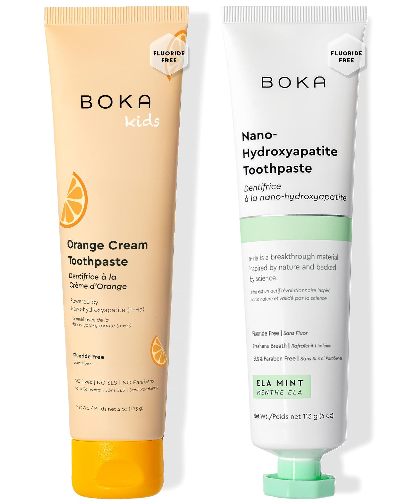 Fluoride Free Toothpaste Nano Hydroxyapatite Toothpaste - Ela Mint, Orange Cream Flavor, 4 oz 2Pk US Manufactured