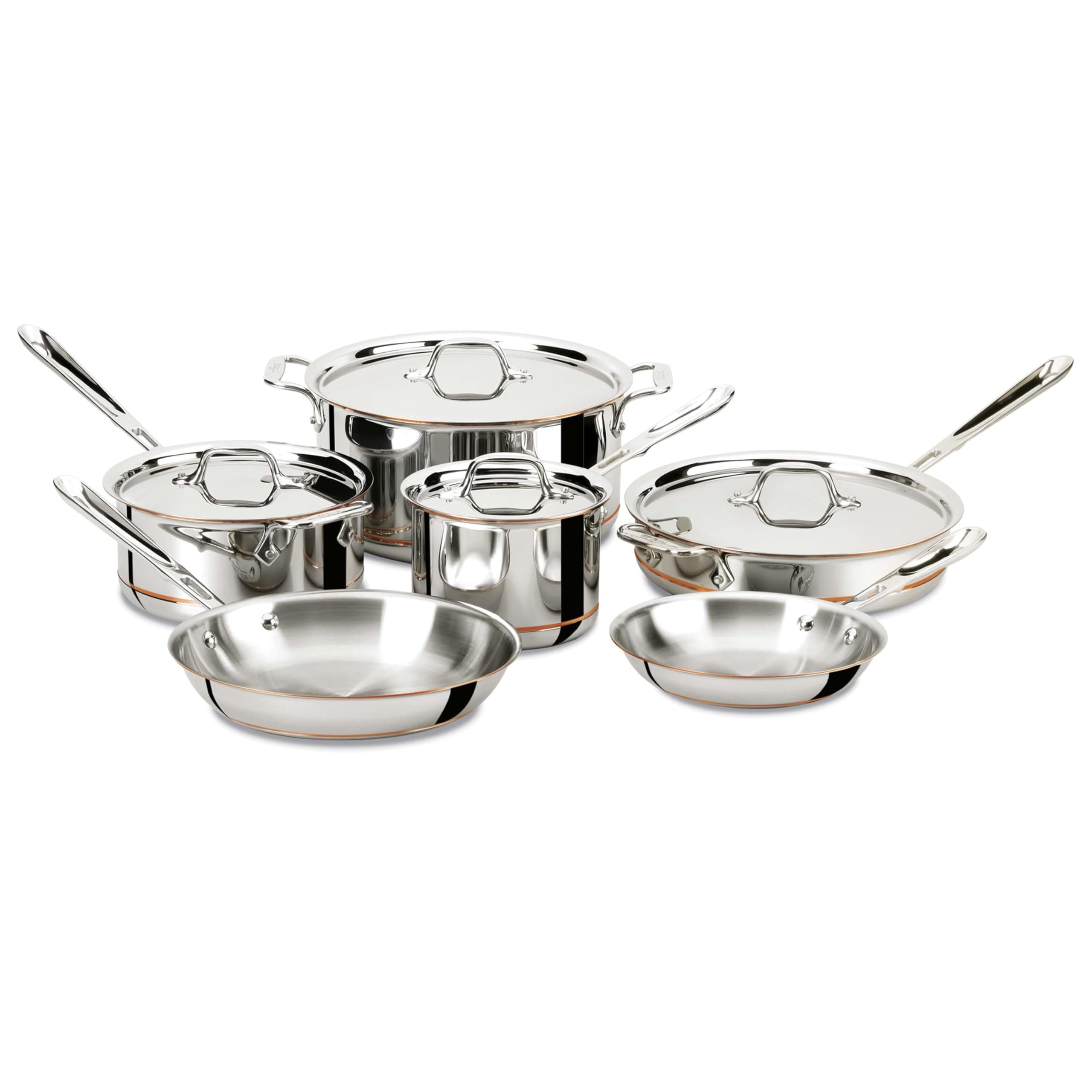All-Clad Copper Core Cookware Set 7pc 10-Piece 8400000009