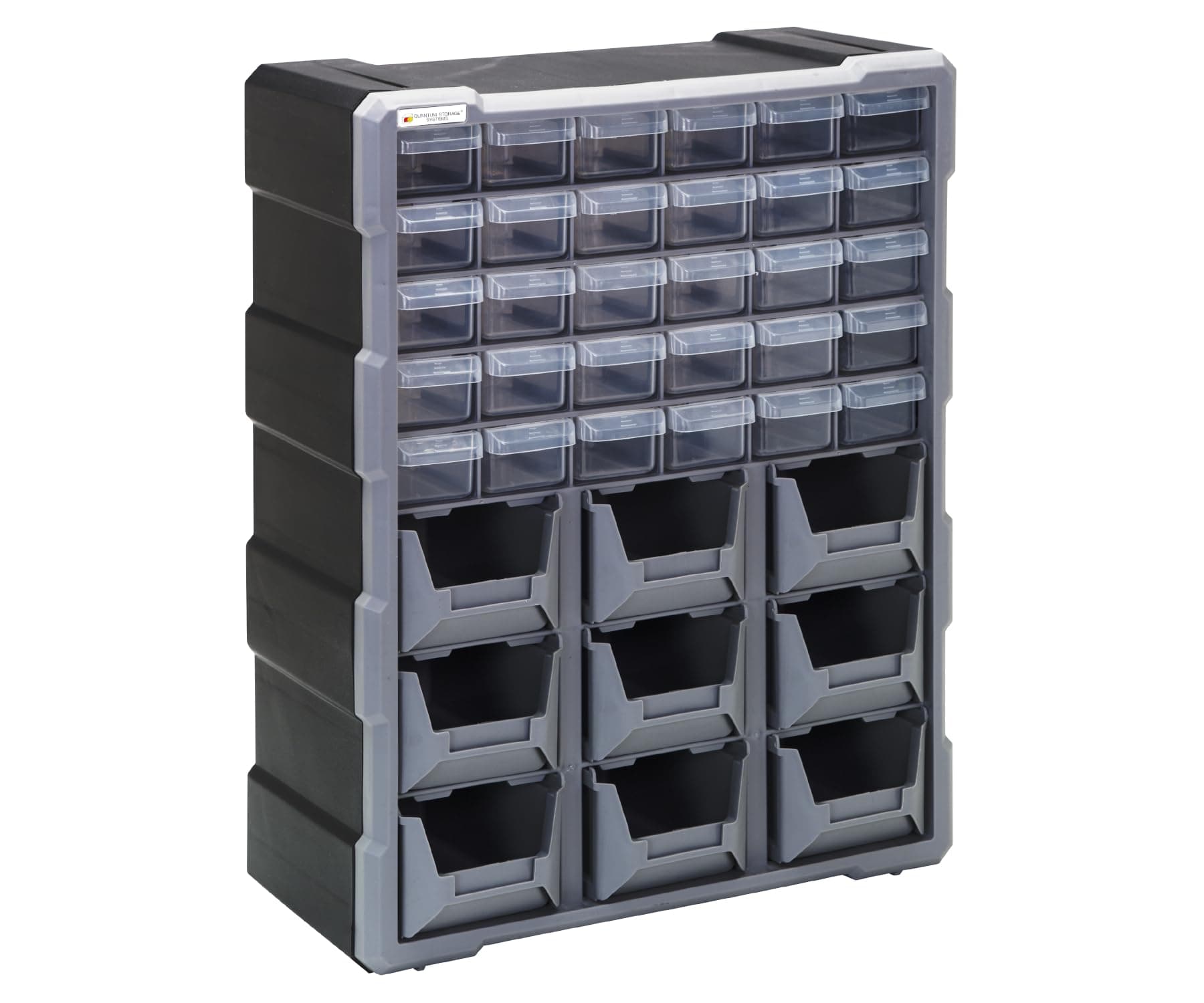 QUANTUM Storage SYSTEMS PDC-930BK 39 Drawer 9 Bin Cabinet Parts Organizer 19"H x 15"W x 7"D