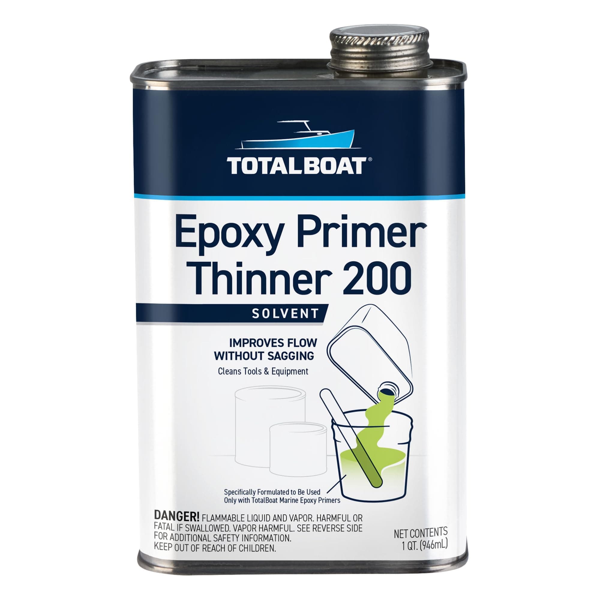 Epoxy Primer Thinner 200 Marine Solvent (Quart), Clear