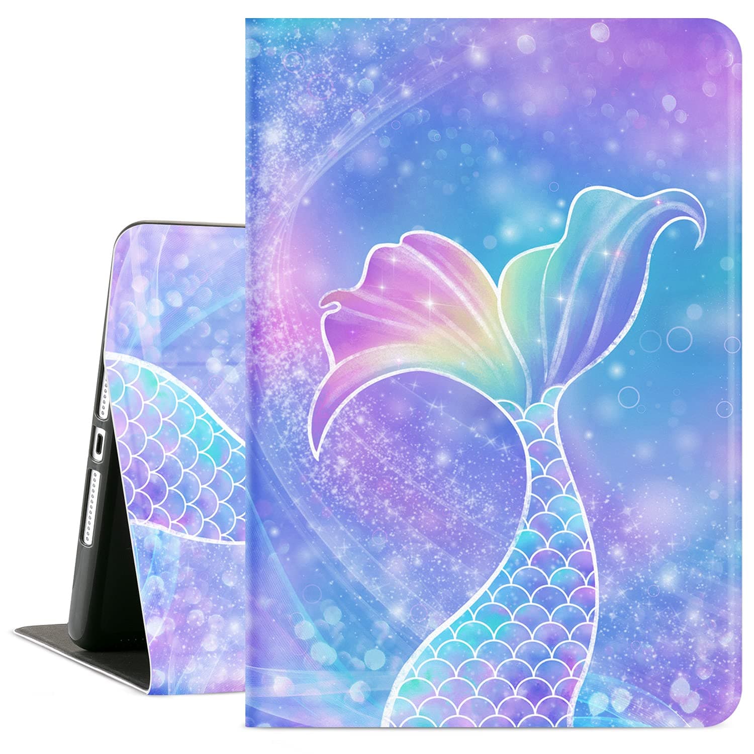 Cutebricase iPad 9th Generation Case, iPad 8th Generation Case, iPad 7th Generation Case, iPad 10.2 Case Kids Women Girls, Multi-Angle View with Adjustable Stand Auto Wake/Sleep, Mermaid