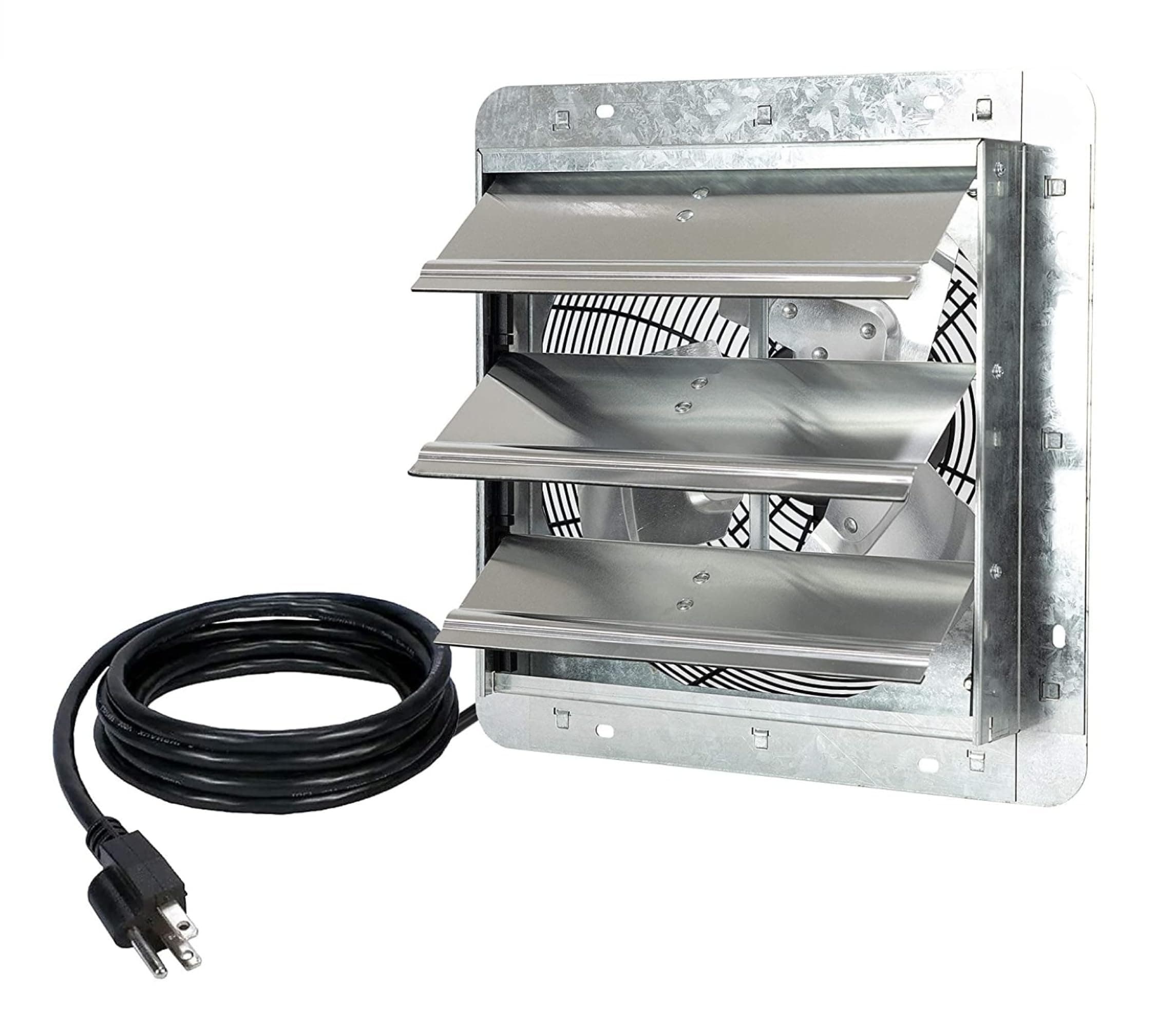 Iliving - 12" Wall-Mounted Exhaust Fan - Automatic Shutter - Single Speed - Vent Fan for Home Attic, Shed, Or Garage Ventilation, Multicolorcolour, Pack of 1