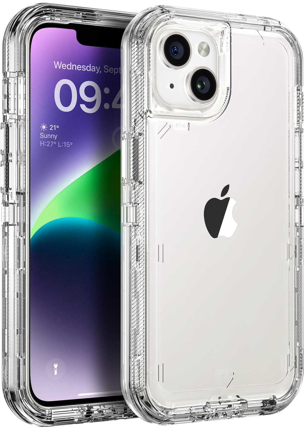 ORIbox for iPhone 14 Case for iPhone 13 Case, Heavy Duty Shockproof Anti-Fall Clear Case