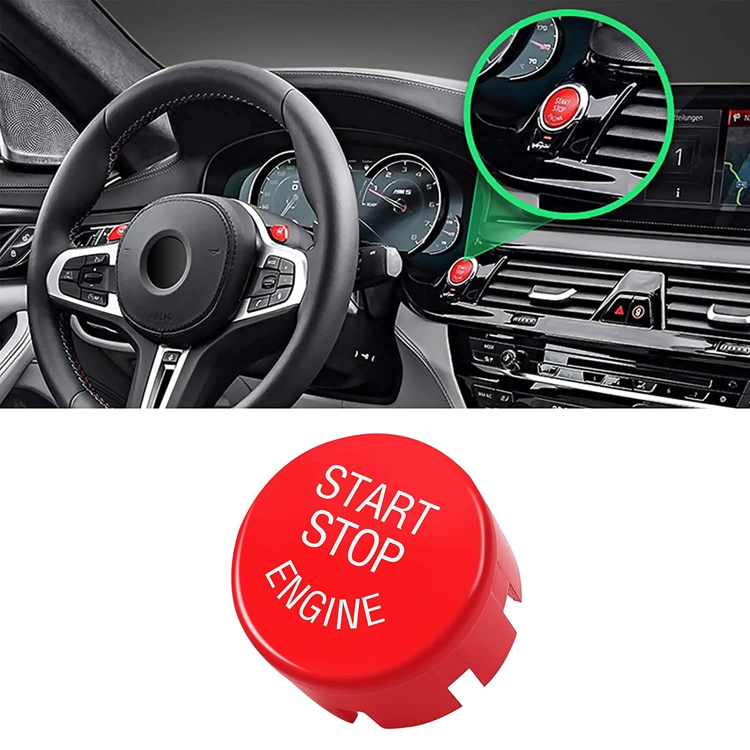 For BMW Sporty Red Start Stop Button