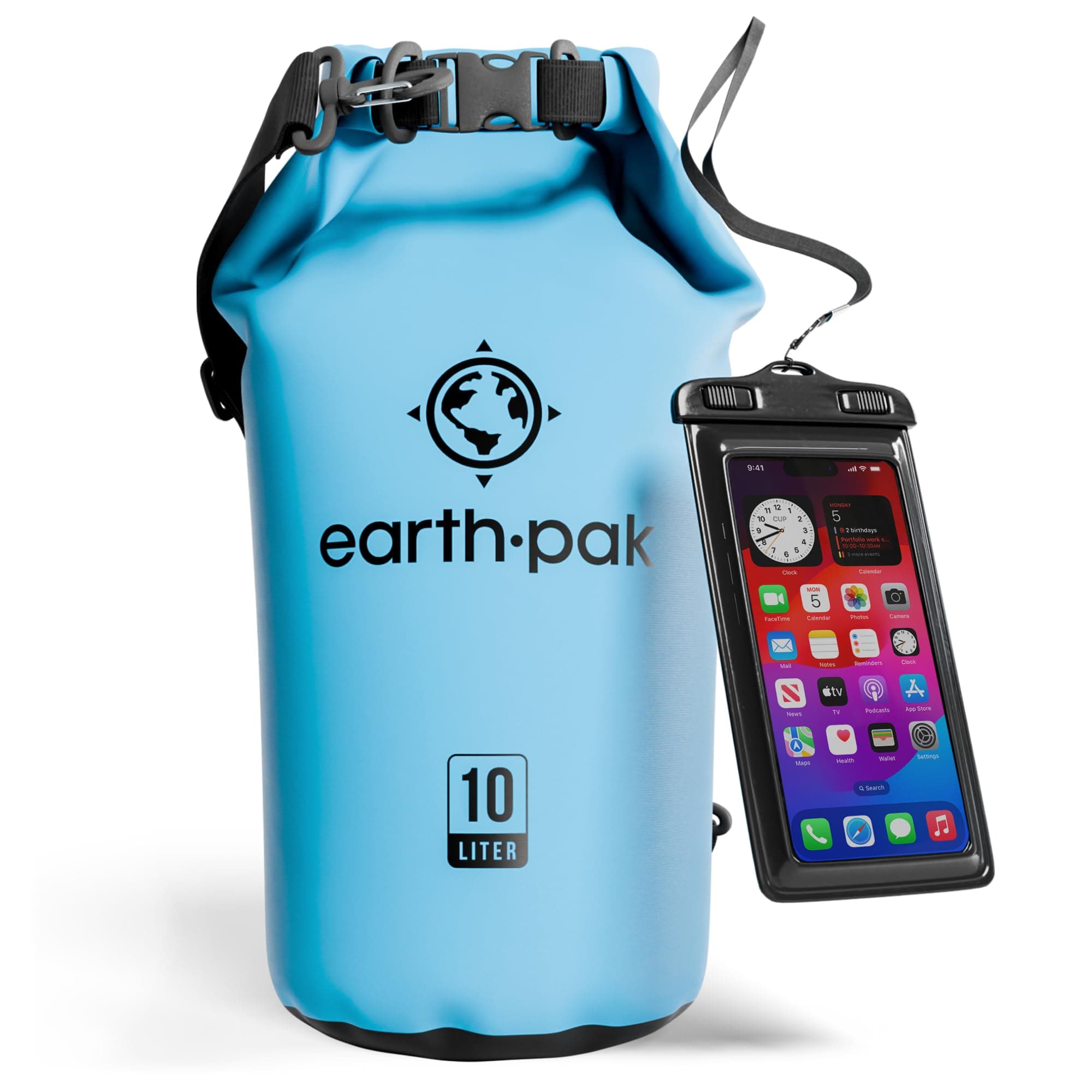Waterproof Dry Bag - Roll Top Waterproof Backpack Sack Keeps Gear Dry for Kayak with Waterproof Phone Case