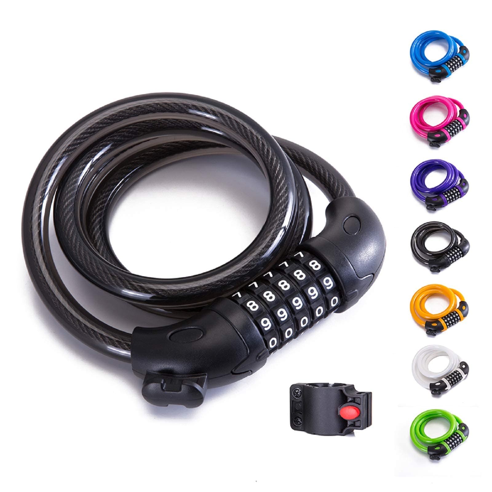 Bike Lock Bicycle Lock Chain ,5-Digit Combination Lock Core Steel Wire Bike Lock Security&Portable Bicycle Locks