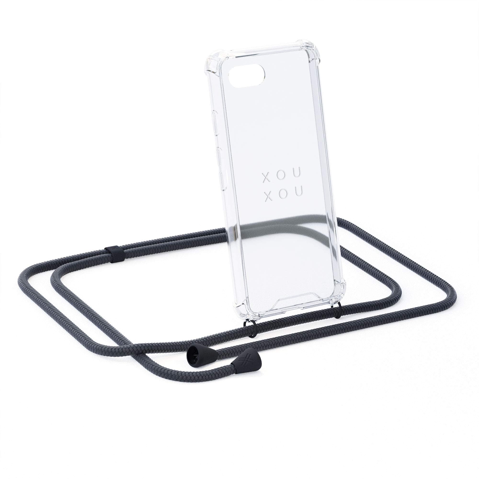 Xouxou® Smartphone Necklace for iPhone 7 Plus / 8 Plus (Case with Cord Strap) in All-Black