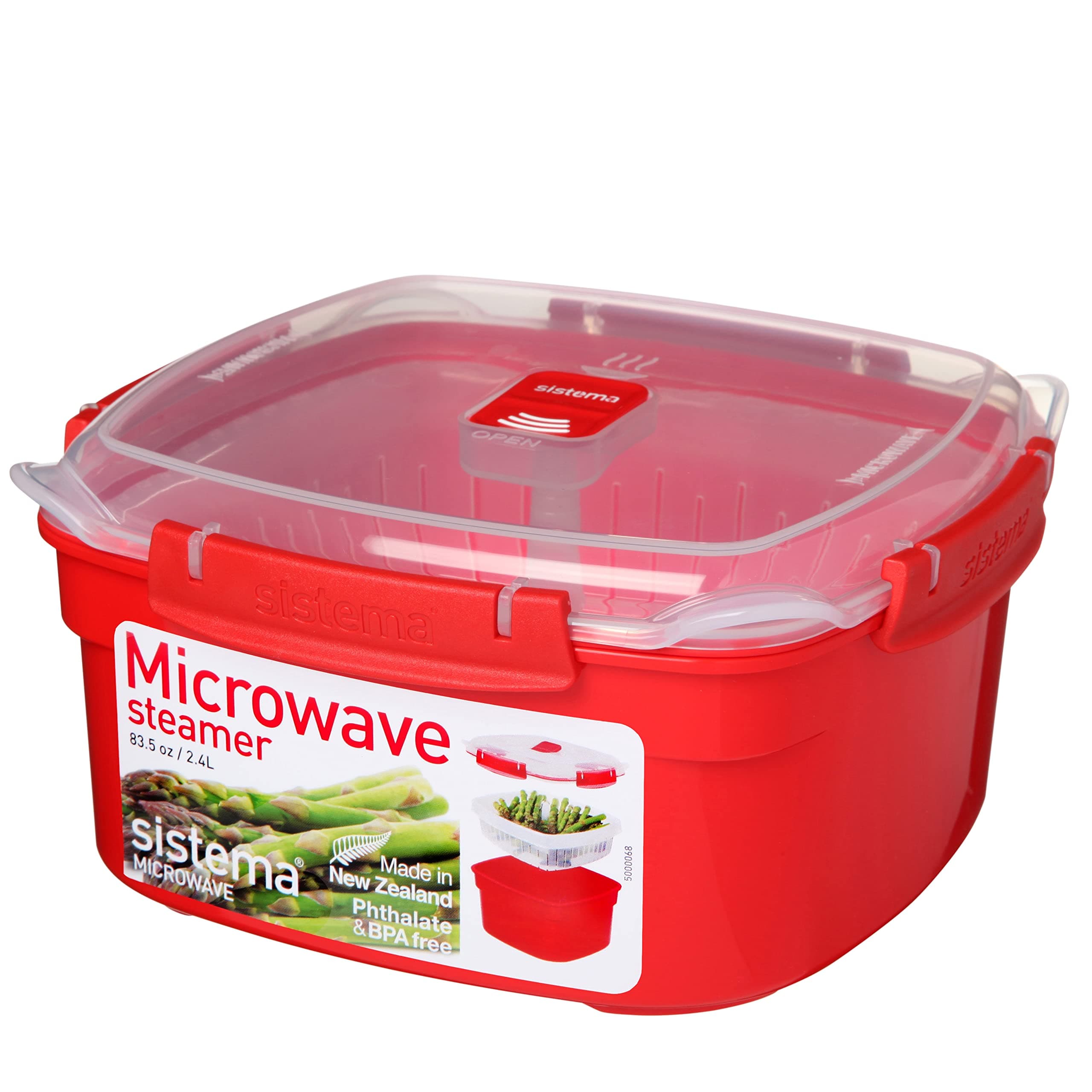Microwave Collection Steamer, Medium, 83.5 Oz./2.4 L, Red
