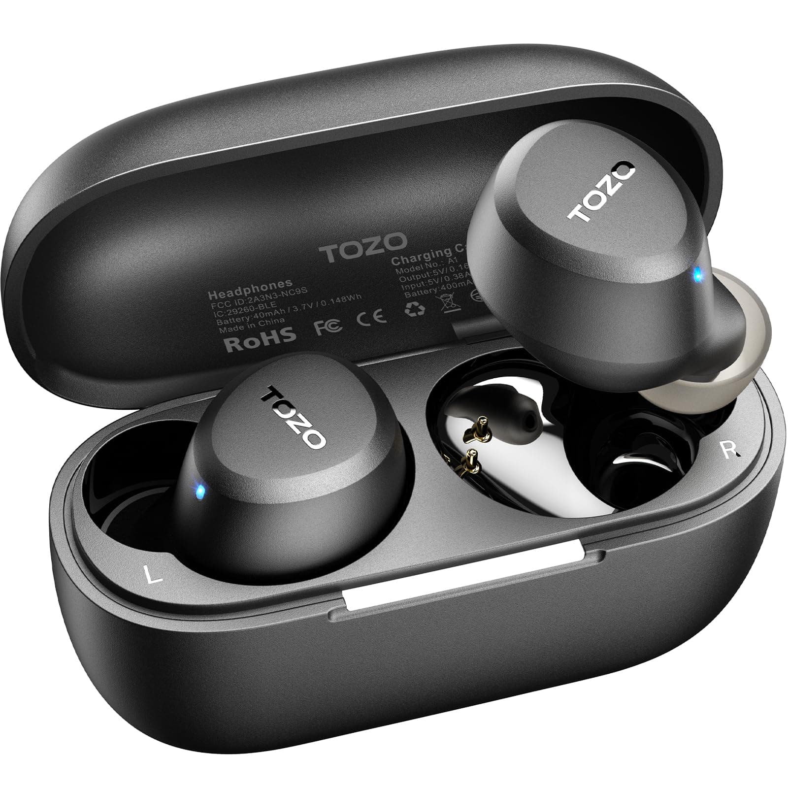 A1 Wireless Earbuds Bluetooth 5.3 Light Weight in Ear IPX5 Waterproof Headphones 2 Mic for AI Calls, Immersive Premium Sound Bass Headset with Charging Case, 32 Presets EQ Customization via App
