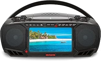 Portable DVD Player, Crystal Clear Sound with Dual 3W Speakers and Bass Function, Featuring a 7" LCD Display, Bluetooth Connectivity, FM Radio, CD/DVD Playback