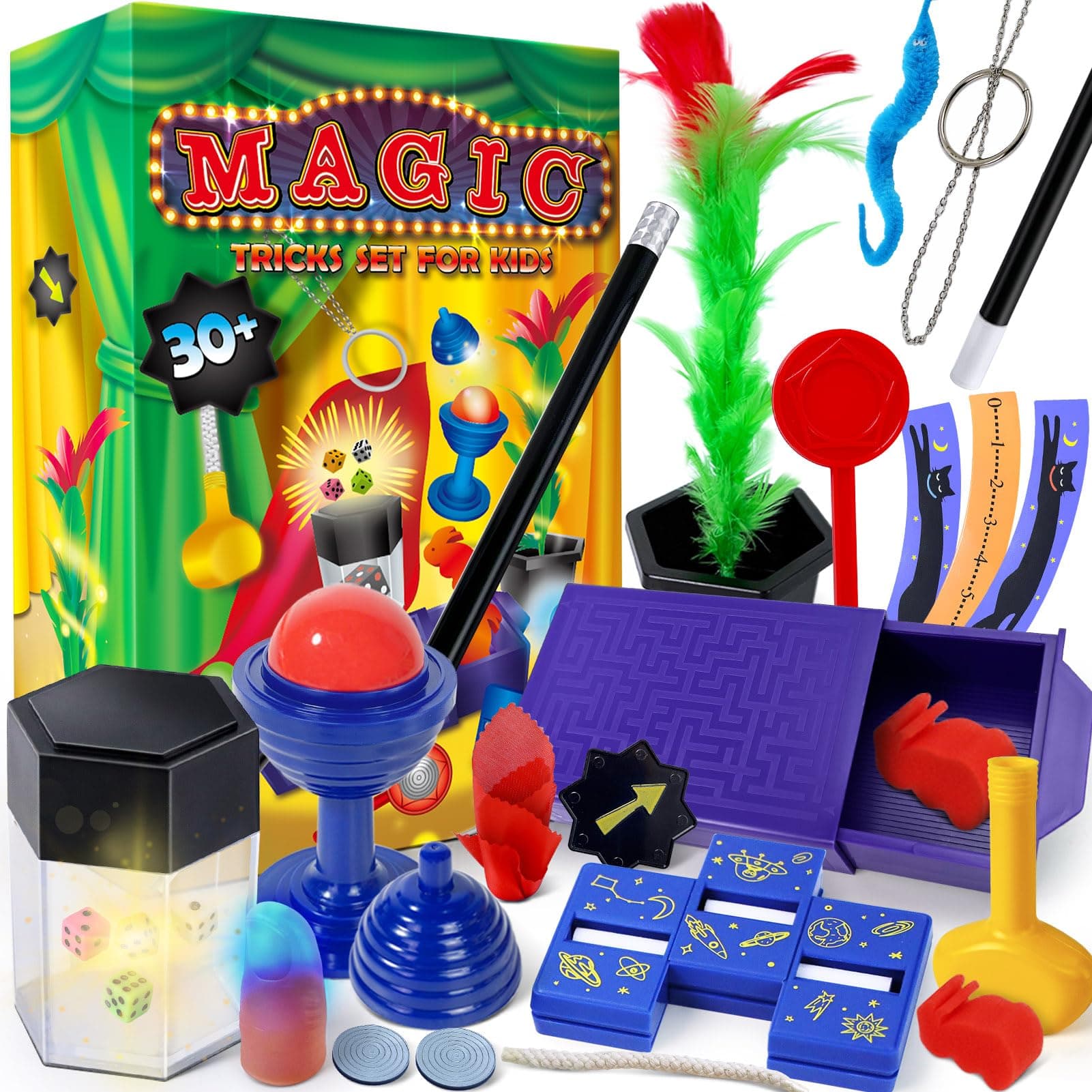 Magic Tricks - Magic Kit Set with Magic Instruction for Kids, Christmas Birthday Gift Toys for Kids Ages 6 7 8 9 10 11 12 Year Old