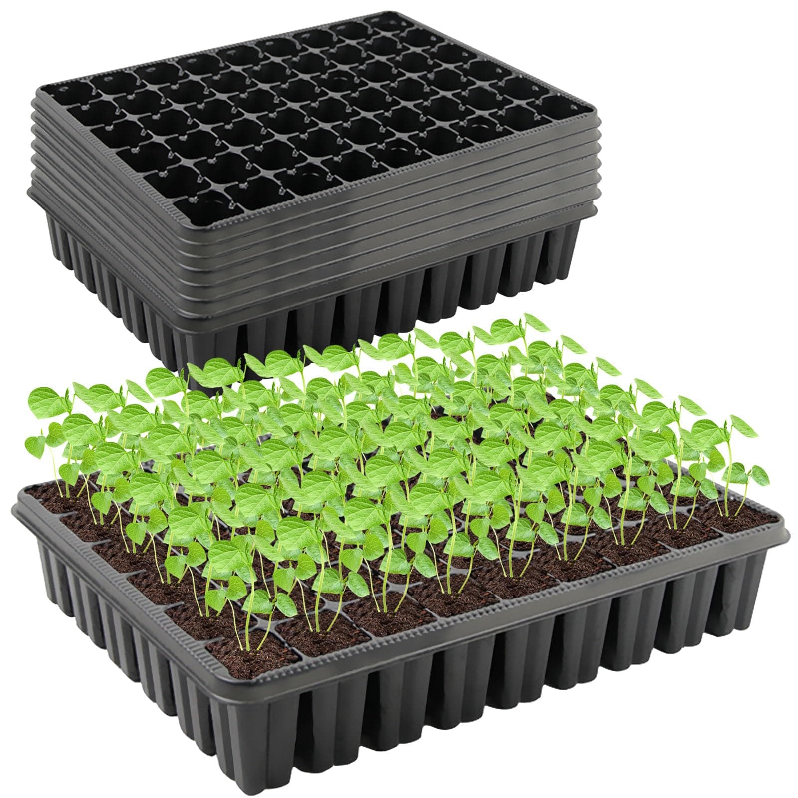 8 Pack Seedling Plug Trays - 54 Cell Seed Starter Trays Gardening Germination Tray Growing Nursery Pots for Seeds Plants Propagation Germination Garden Indoor