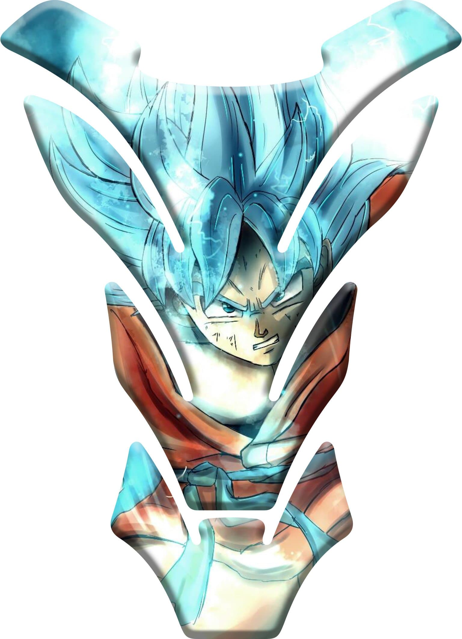 Tank Pad Motorcycle Wire Pattern Tank Protector Compatible Polymer Goku Dragon Ball Super,