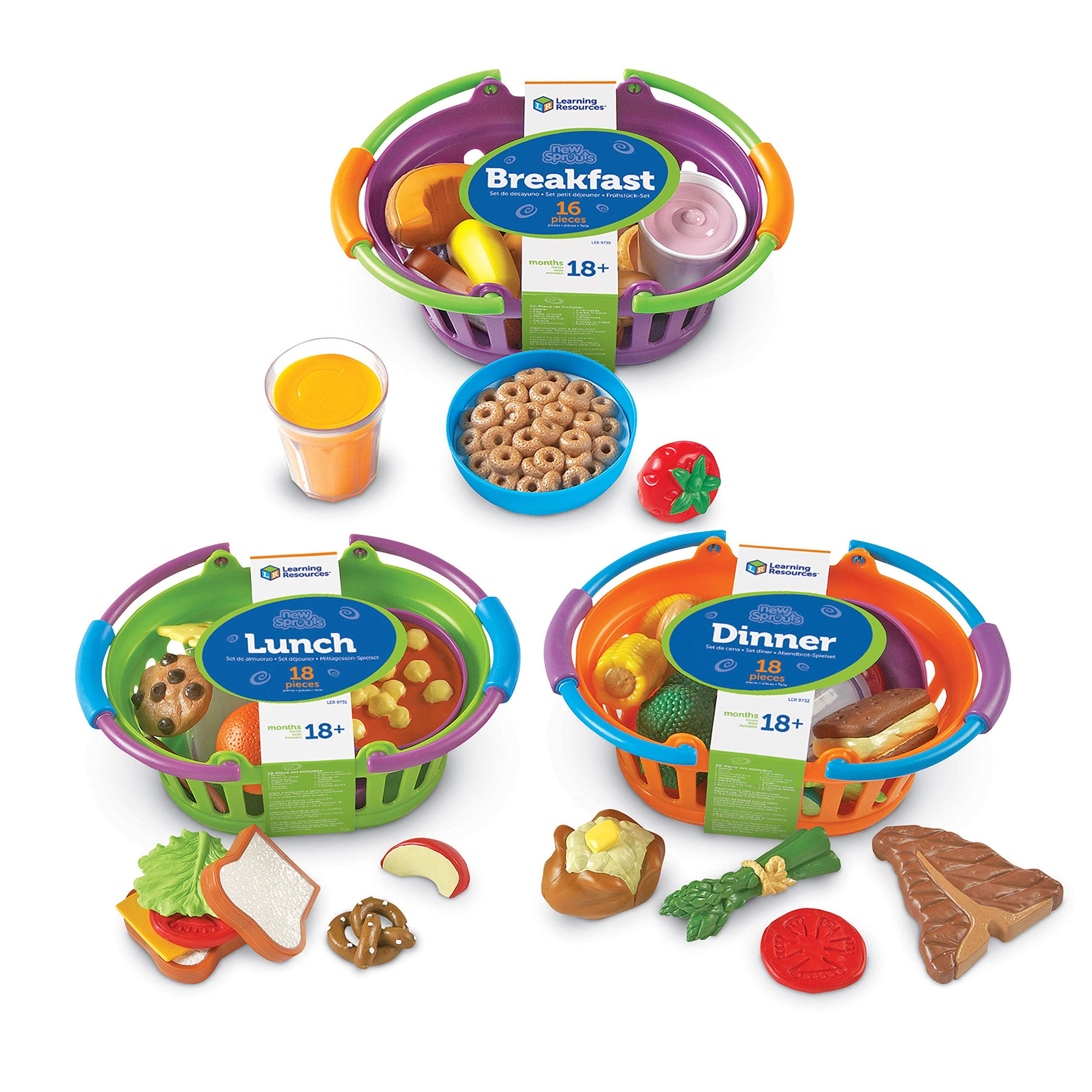 Learning Resources New Sprouts Breakfast, Lunch and Dinner Baskets