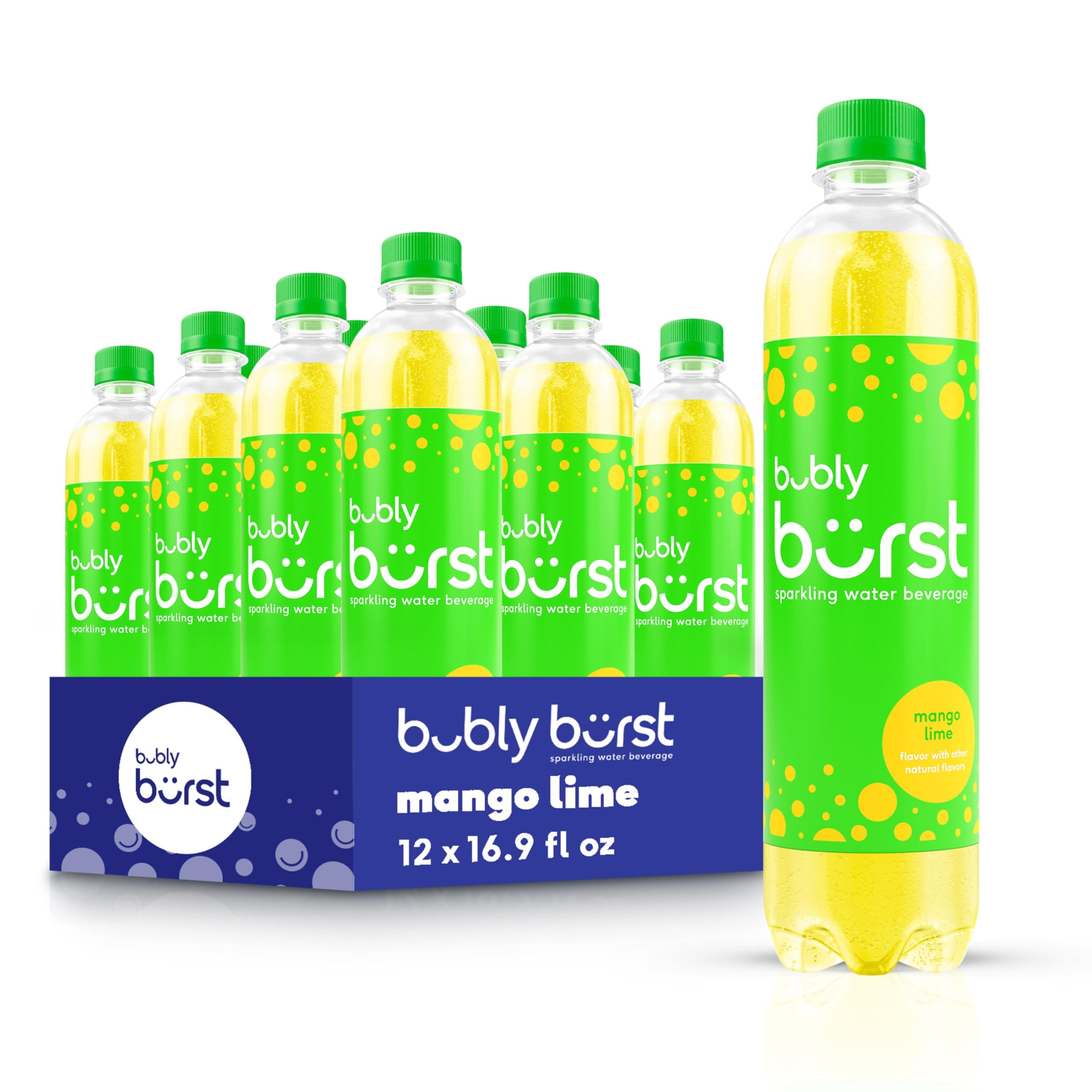 Bublyburst, Mango Lime, 16.9 Fl Oz Bottles (Pack of 12)