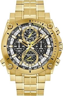 Bulova Men's Icon High Precision Quartz Chronograph Watch, Curved Mineral Crystal