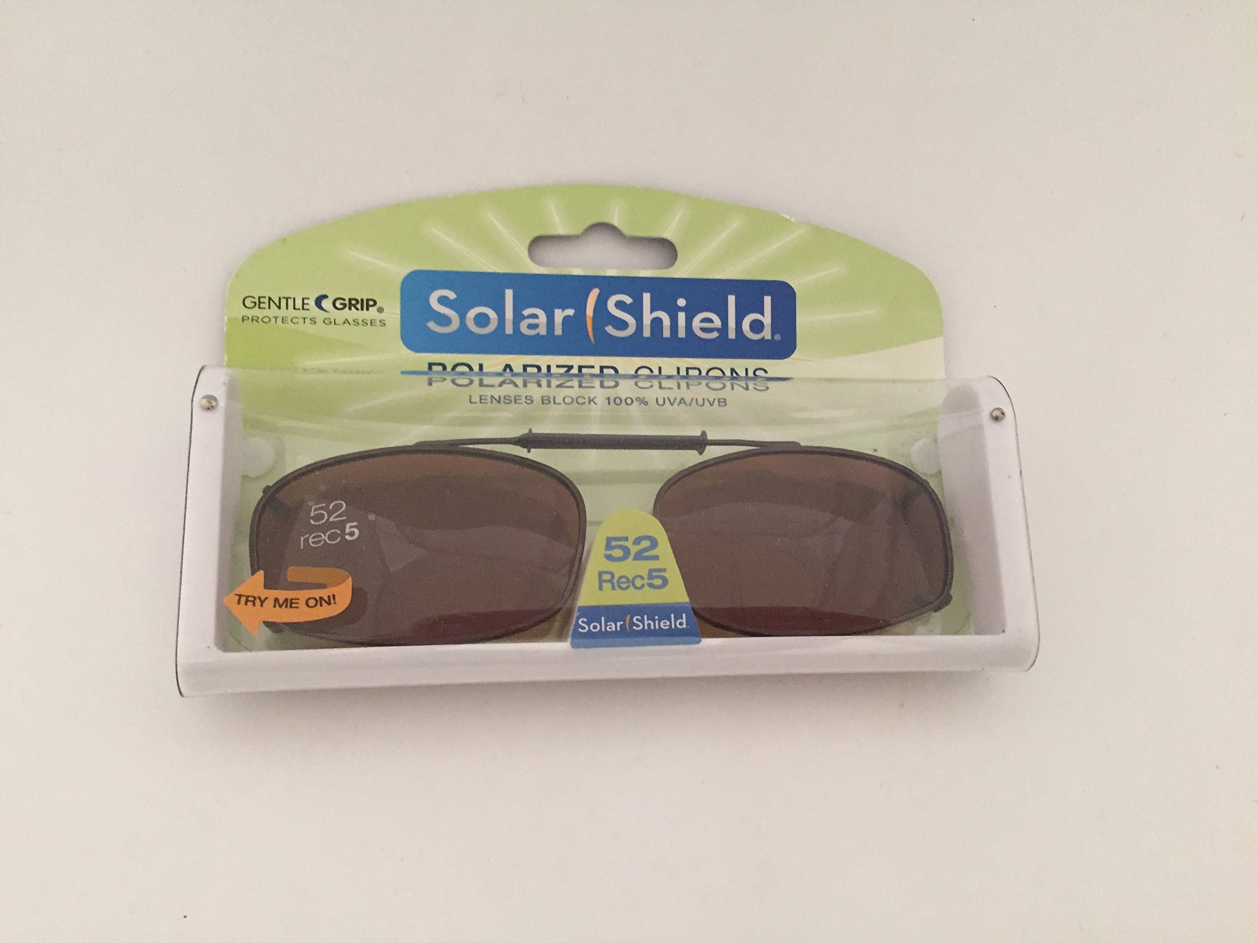 Solar Shield 52 Rec 5 Full Frame Polarized Clip on Glasses Blocks 100% Uva/uvb